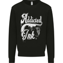 Addicted Ink Tattoo Tattooist Biker Art Mens Sweatshirt Jumper Black