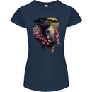 African Elephant Ecology Womens Petite Cut T-Shirt Navy Blue