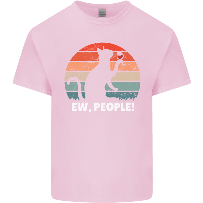 Alcohol Drinking Cat Ew People Mens Cotton T-Shirt Tee Top Light Pink