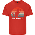 Alcohol Drinking Cat Ew People Mens Cotton T-Shirt Tee Top Red