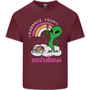 Alien Embrace Your Weirdness Funny LGBT Mens Cotton T-Shirt Tee Top Maroon