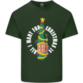 All I Want for Christmas Is Beer Mens Cotton T-Shirt Tee Top Forest Green