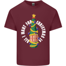 All I Want for Christmas Is Beer Mens Cotton T-Shirt Tee Top Maroon