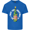 All I Want for Christmas Is Beer Mens Cotton T-Shirt Tee Top Royal Blue