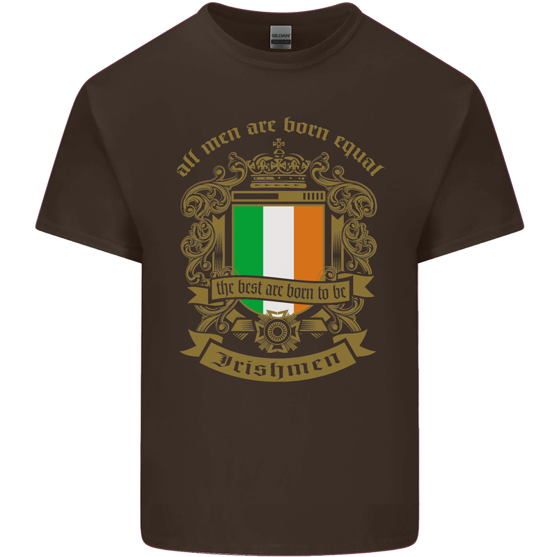 All Men Are Born Equal Irish Ireland Mens Cotton T-Shirt Tee Top Dark Chocolate