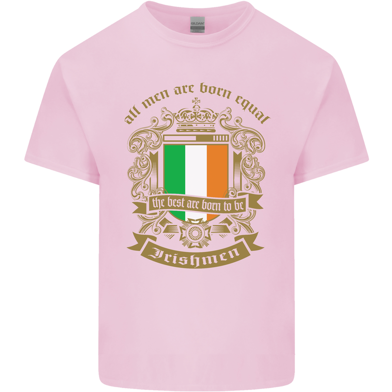 All Men Are Born Equal Irish Ireland Mens Cotton T-Shirt Tee Top Light Pink
