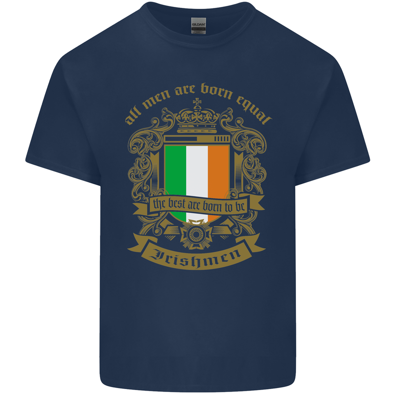 All Men Are Born Equal Irish Ireland Mens Cotton T-Shirt Tee Top Navy Blue