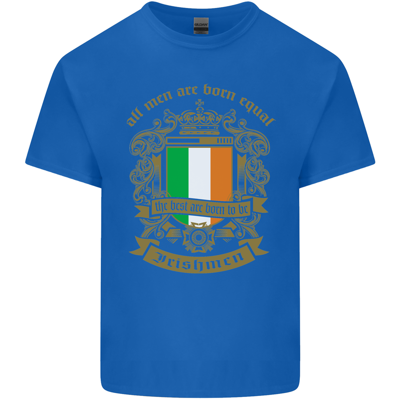 All Men Are Born Equal Irish Ireland Mens Cotton T-Shirt Tee Top Royal Blue
