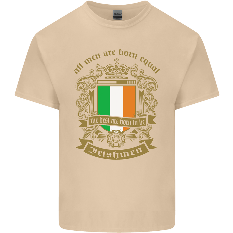 All Men Are Born Equal Irish Ireland Mens Cotton T-Shirt Tee Top Sand