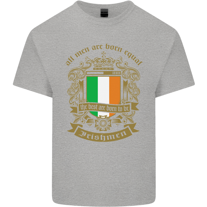 All Men Are Born Equal Irish Ireland Mens Cotton T-Shirt Tee Top Sports Grey