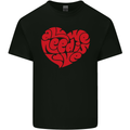 All You Need Is Love Heart Peace Mens Cotton T-Shirt Tee Top Black