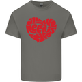All You Need Is Love Heart Peace Mens Cotton T-Shirt Tee Top Charcoal