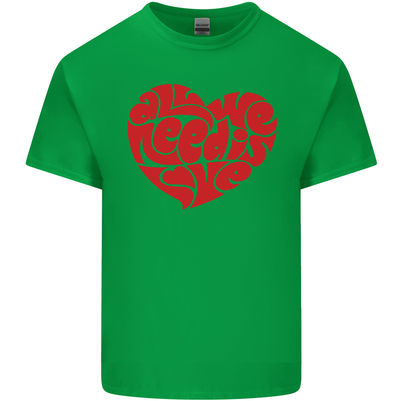 All You Need Is Love Heart Peace Mens Cotton T-Shirt Tee Top Irish Green