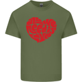 All You Need Is Love Heart Peace Mens Cotton T-Shirt Tee Top Military Green