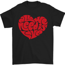 All You Need Is Love Heart Peace Mens T-Shirt Cotton Gildan Black