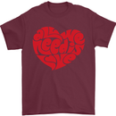 All You Need Is Love Heart Peace Mens T-Shirt Cotton Gildan Maroon