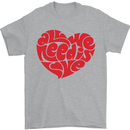 All You Need Is Love Heart Peace Mens T-Shirt Cotton Gildan Sports Grey