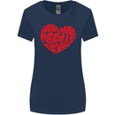 All You Need Is Love Heart Peace Womens Wider Cut T-Shirt Navy Blue