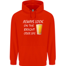 Always Look on the Bright Cider Life Funny Mens 80% Cotton Hoodie Bright Red