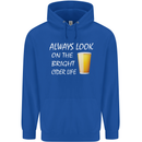 Always Look on the Bright Cider Life Funny Mens 80% Cotton Hoodie Royal Blue