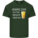 Always Look on the Bright Cider Life Funny Mens Cotton T-Shirt Tee Top Forest Green