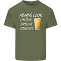 Always Look on the Bright Cider Life Funny Mens Cotton T-Shirt Tee Top Military Green