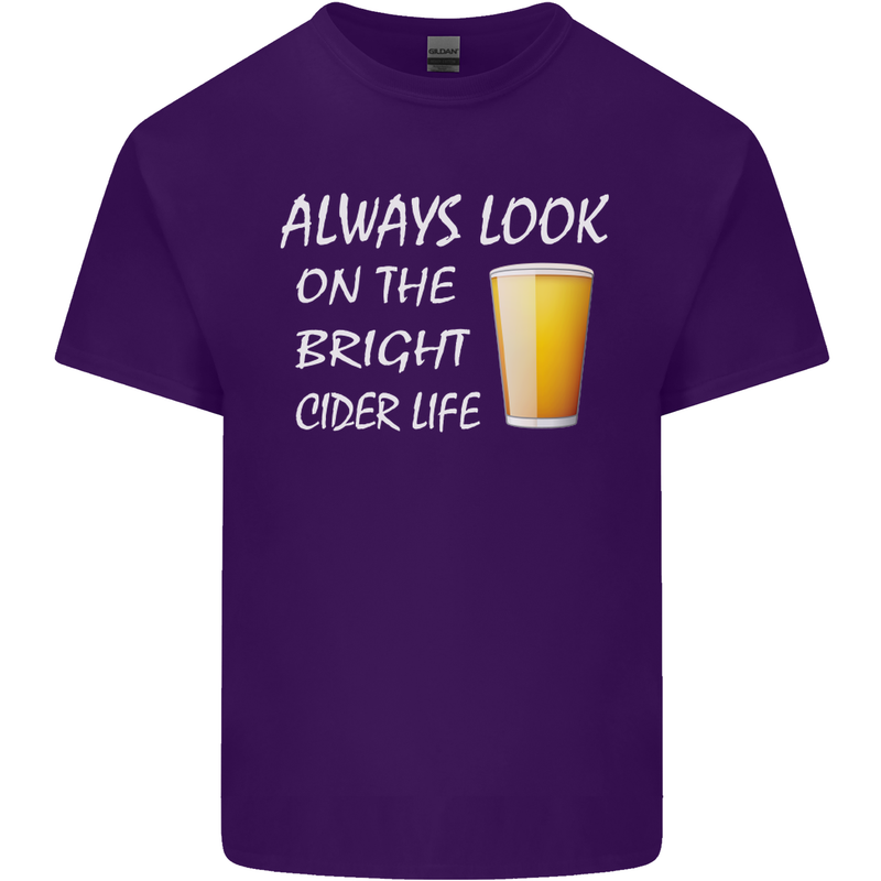 Always Look on the Bright Cider Life Funny Mens Cotton T-Shirt Tee Top Purple
