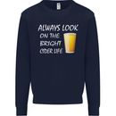 Always Look on the Bright Cider Life Funny Mens Sweatshirt Jumper Navy Blue