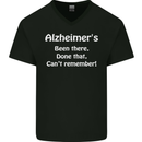 Alzheimers Been There Can't Remember Funny Mens V-Neck Cotton T-Shirt Black