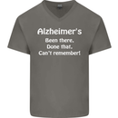 Alzheimers Been There Can't Remember Funny Mens V-Neck Cotton T-Shirt Charcoal