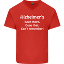 Alzheimers Been There Can't Remember Funny Mens V-Neck Cotton T-Shirt Red