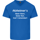 Alzheimers Been There Can't Remember Funny Mens V-Neck Cotton T-Shirt Royal Blue