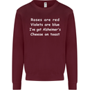 Alzheimers Cheese on Toast Funny Slogan Kids Sweatshirt Jumper Maroon