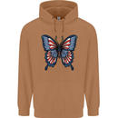 American Butterfly Flag USA July 4th Mens 80% Cotton Hoodie Caramel Latte