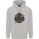 American Custom Garage Biker Motorcycle Mens 80% Cotton Hoodie Sports Grey
