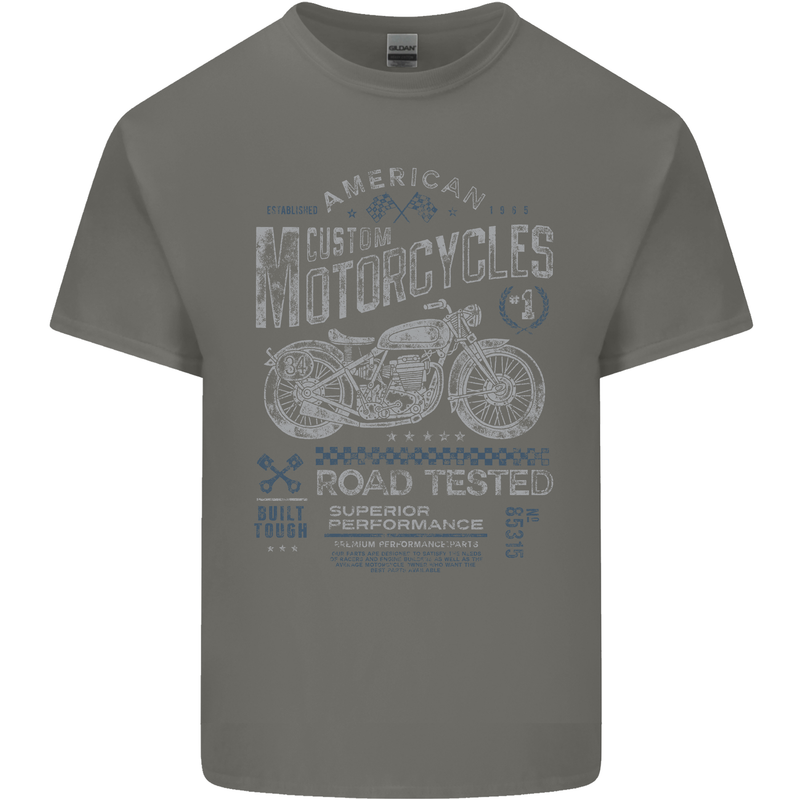 American Custom Motorcycles Motorbike Biker Mens Cotton T-Shirt Tee Top Charcoal