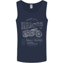 American Custom Motorcycles Motorbike Biker Mens Vest Tank Top Navy Blue