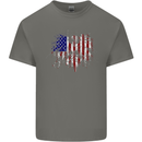American Eagle Flag 4th of July USA Mens Cotton T-Shirt Tee Top Charcoal