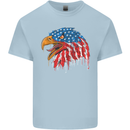 American Eagle USA Flag July 4th Kids T-Shirt Childrens Light Blue