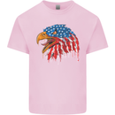 American Eagle USA Flag July 4th Kids T-Shirt Childrens Light Pink