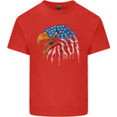 American Eagle USA Flag July 4th Kids T-Shirt Childrens Red