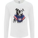 American Football Bulldog With Tattoos Mens Long Sleeve T-Shirt White