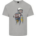American Football Player Holding a Ball Mens Cotton T-Shirt Tee Top Sports Grey