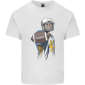 American Football Player Holding a Ball Mens Cotton T-Shirt Tee Top White