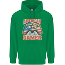 American USA Gamer Video Games Joypad Childrens Kids Hoodie Irish Green