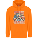 American USA Gamer Video Games Joypad Childrens Kids Hoodie Orange
