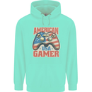 American USA Gamer Video Games Joypad Childrens Kids Hoodie Peppermint