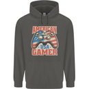 American USA Gamer Video Games Joypad Childrens Kids Hoodie Storm Grey