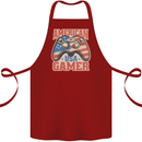 American USA Gamer Video Games Joypad Cotton Apron 100% Organic Maroon