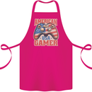 American USA Gamer Video Games Joypad Cotton Apron 100% Organic Pink